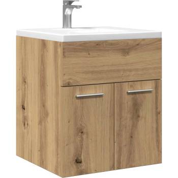 vidaXL Шкаф за мивка за баня, дъб артизан 41x38, 5x46см инженерно дърво (856206)