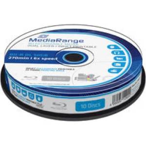 MediaRange BD-R Dual Layer 50GB 6x speed, printable, 10 броя в шпиндел (4260057129000)