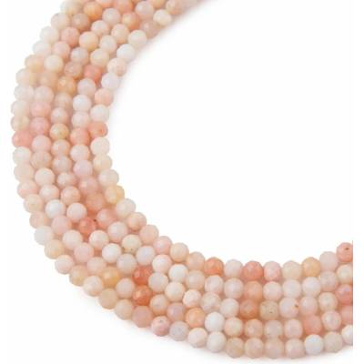 Koráliky z minerálu Ružový opál AAA 3mm brúsené - 18 cm