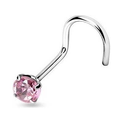 Šperky4U stříbrný piercing do nosu zirkon N01070-P