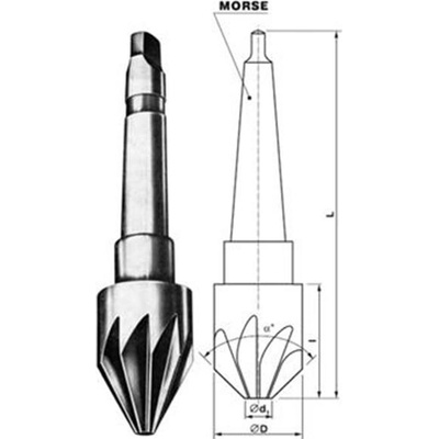 Záhlubník pr. 50mm 90°, 9 břitů, MORSE stopka 3, STIMZET