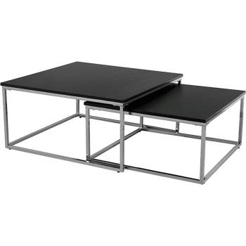 Комплект от две холни маси Amias черно и хром