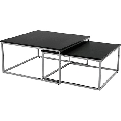 Комплект от две холни маси Amias черно и хром