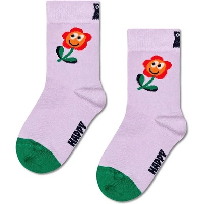 Детски чорапи Happy socks Kids Flower Half long socks - Multicolor (Light Purple)