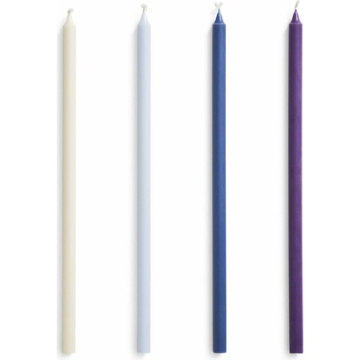 HAY Svíčky Slim Purple / Blue Ø 1,2 cm – set 4 ks, fialová barva, vosk