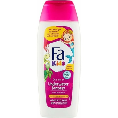 Fa Kids Underwater Fantasy sprchovací gél a šampón so sladkou ovocnou vôňou 400 ml