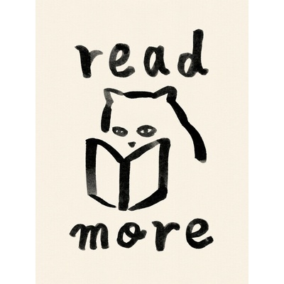 Plagát, Obraz - Read More Cat, NewLayer Studio, 30 × 40 cm
