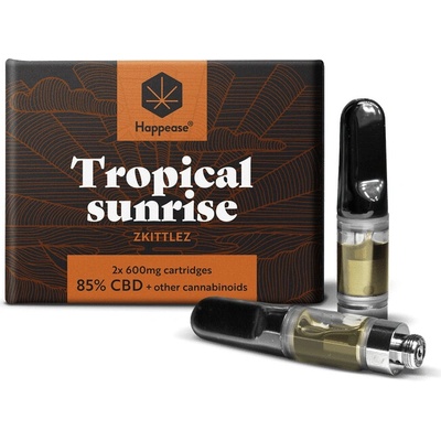 Happease Tropical Sunrise Vape cartridge 85% CBD fullspectrum, 2ks x 600mg