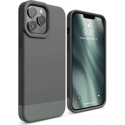elago Glide Case - удароустойчив силиконов (TPU) калъф за iPhone 13 Pro Max (тъмносив-зелен)