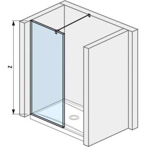 Jika Pure - Душ стена 100 см, Jika Perla Glass, прозрачно стъкло H2694280026681 (H2694280026681)