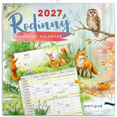 NOTIQUE Rodinný plánovací Zvieratká 30 x 30 cm 2027