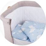 Chipolino Бебешки спален комплект за мини кошара Chipolino - Облаче, Син (KOSCLOSET011BC)