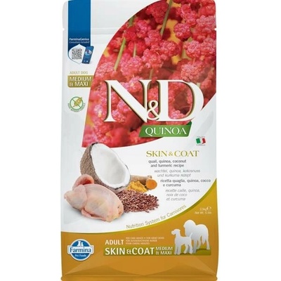 N&D Quinoa Grain Free Skin & Coat Quail & Coconut Adult Medium & Maxi 2,5 kg