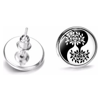 Blingstar Náušnice Jin Jang Strom života závit 1814