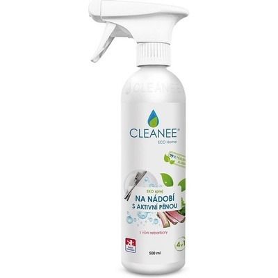 Cleanee Eko sprej na riad s aktívnou penou a vôňou rebarbory ​​500 ml