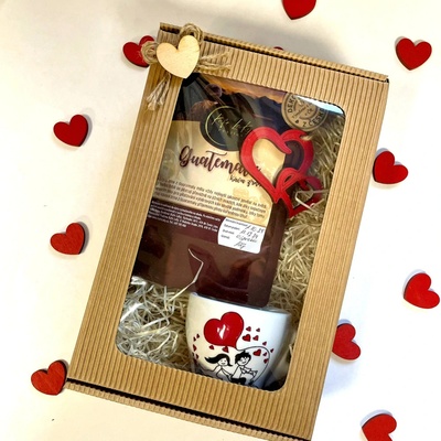 Dekorace z Česka Dárková sada kávy Z lásky s hrníčkem menší Druh mletí kávy: Espresso, Varianta: Hrnek kolo