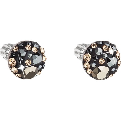 Swarovski strieborné náušnice kôstky s krištálmi mix farieb okrúhle 31336.4 colorado