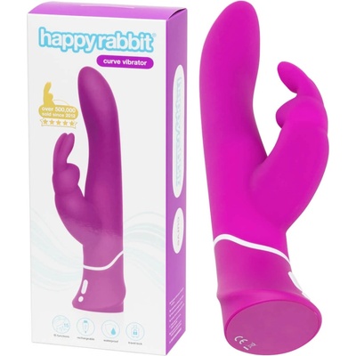 Happy Rabbit Curve - водоустойчив вибратор с клиторен стимулатор (лилав)