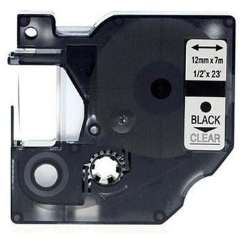 Kompatibilná páska s Dymo 45010, S0720500, 12mm x 7m, čierna tlač/priehľadný podklad