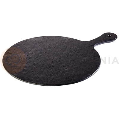 APS Servírovací tác z melaminu imitace břidlicového kamene Slate Rock černá 300 mm