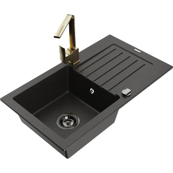 Mexen Pablo гранитна кухненска мивка 1-коморова с отцедник и кухненски (6510-75-670300-50-B)