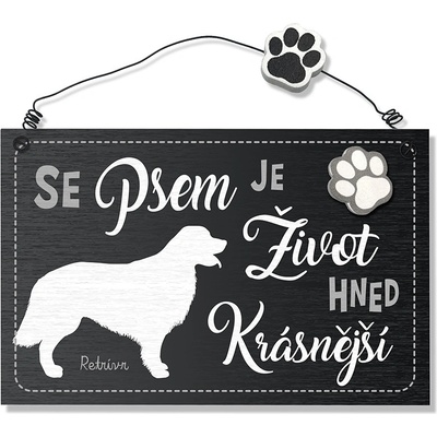 Nekupto Dekorace cedule se psem Retrívr