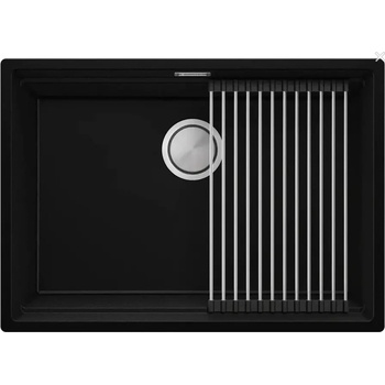 Твоят Стил Черна кухненска мивка за вграждане под плот Прага 70 Level 660 x 470 мм