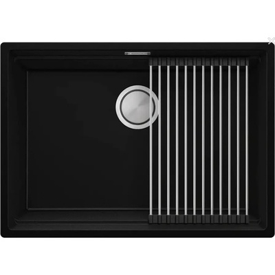 Твоят Стил Черна кухненска мивка за вграждане под плот Прага 70 Level 660 x 470 мм