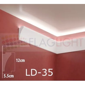  Ld-35 Декоративен профил за скрито led осветление ► 2метра (ld35)