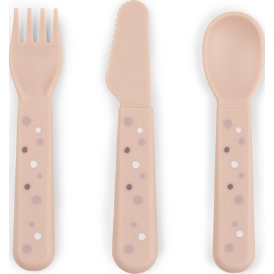 Detské príbory Foodie Happy Dots ružové 3 ks