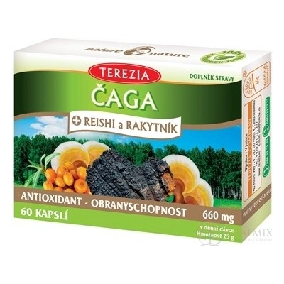 Terezia Company Čaga Reishi a Rakytník 60 kapslí