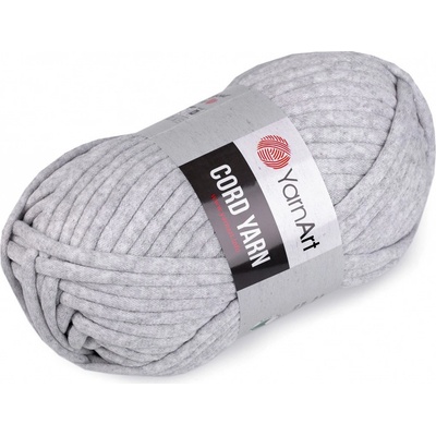 Prima-obchod Pletací příze Cord Yarn 250 g, barva 9 (756) šedá nejsvětlější žíhaná