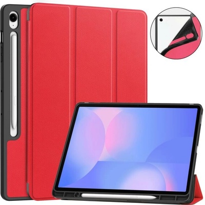 Vsetkonamobil 107610 LEATHER Zaklápací kryt pre Samsung Galaxy Tab S10 FE+ červený