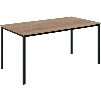 JPT 160 jídelní stůl kovová podnož černá deska 18 mm 1600 x 800 mm dub bardolino