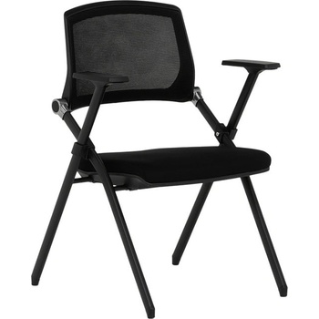 Bittel Посетителски стол Carmen 1706, до 150кг, дамаска, сгъваем, черен (bt-3520915)