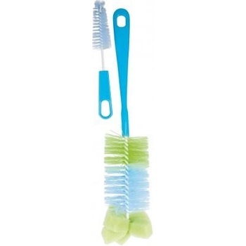 Canpol babies kefa na čistenie fliaš s hubkou zelená/modrá