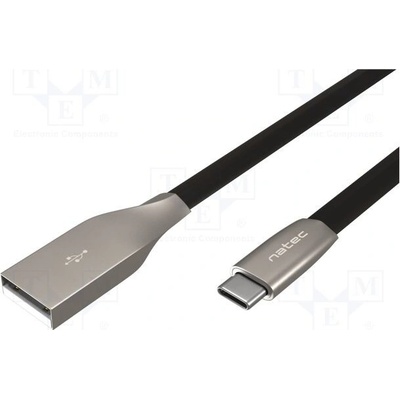 Natec NKA-1954 USB 2.0, USB A vidlice,USB C vidlice, niklovaný, 0,1m