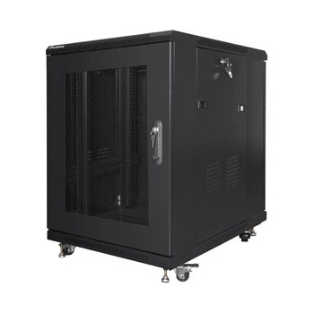 Lanberg rack cabinet 19" free-standing 15U/600x800 (flat pack) with mesh door black (FF01-6815-23B)