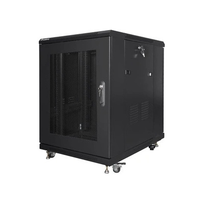 Lanberg rack cabinet 19" free-standing 15U/600x800 (flat pack) with mesh door black (FF01-6815-23B)