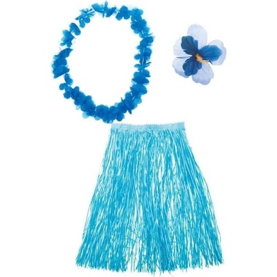 funny fashion havajská tanečnice s květem modrá