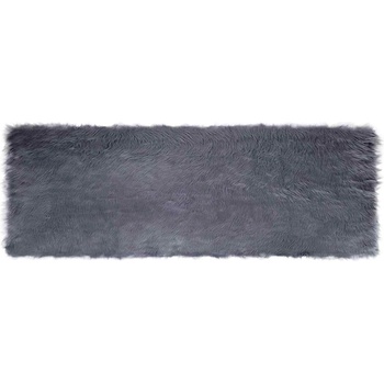 vidaXL Изкуствен килим от кожи Антрацит 80 x 250 cm Полиестер (42021590)