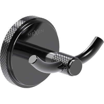 Mexen Gravo двоен кука за кърпа, черен хром - 70A93012-73 (70A93012-73)