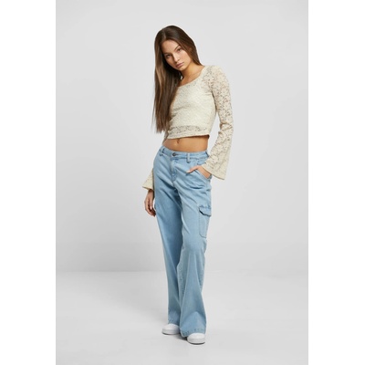 Urban Classics Дамска къса блуза с дълги ръкави в цвят екрю Urban ClassicsUB-TB5973-03680 - Бял, размер 3XL