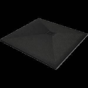 Mexen Stone+ композитен квадратен душ корито 70 x 70 см, черен, черен капак (44707070-B)