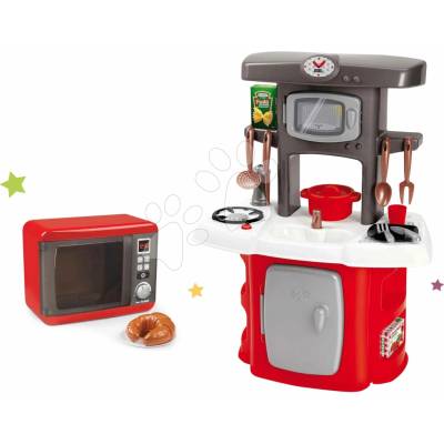 Smoby Set mikrovlnka elektronická Tefal Elec Micro Wave a kuchyňka Loft s chladničkou
