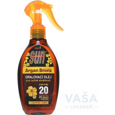 SunVital Argan Oil opaľovací olej SPF20 200 ml