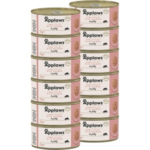 Applaws Консерва за котки с риба тон и сьомга в желе 12 x 70 г