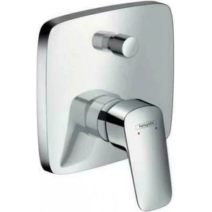 Hansgrohe Вграден смесител за вана и душ Hansgrohe Logis квадратен, гланциран хром (71405000)