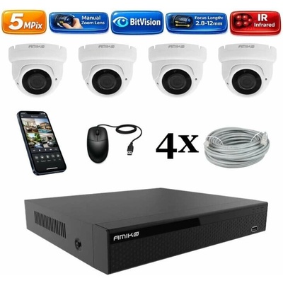Amiko IP 4 kamerový set Manual Zoom Dome 1505K4