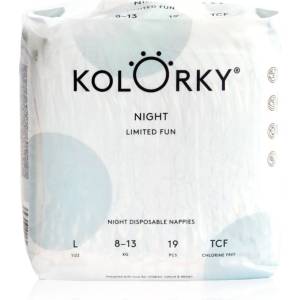 Kolorky Night Limited Fun еднократни пелени за нощ размер L 8-13 kg 19 бр